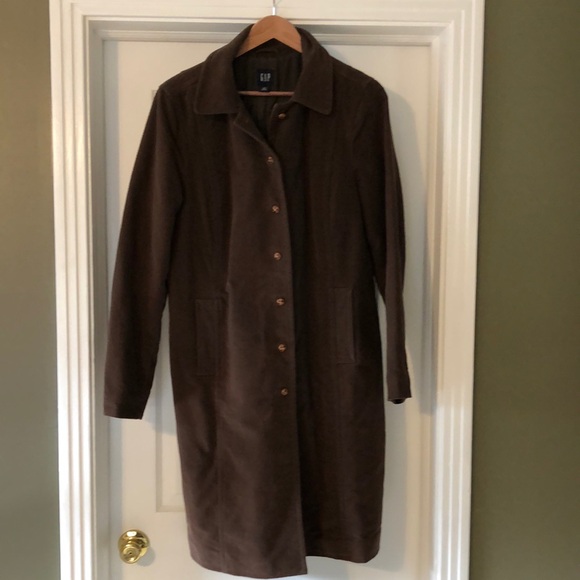 GAP Vintage Three-Quarter Length Brown Coat Brushed Cotton Size XL HOST PICK - Picture 1 of 5